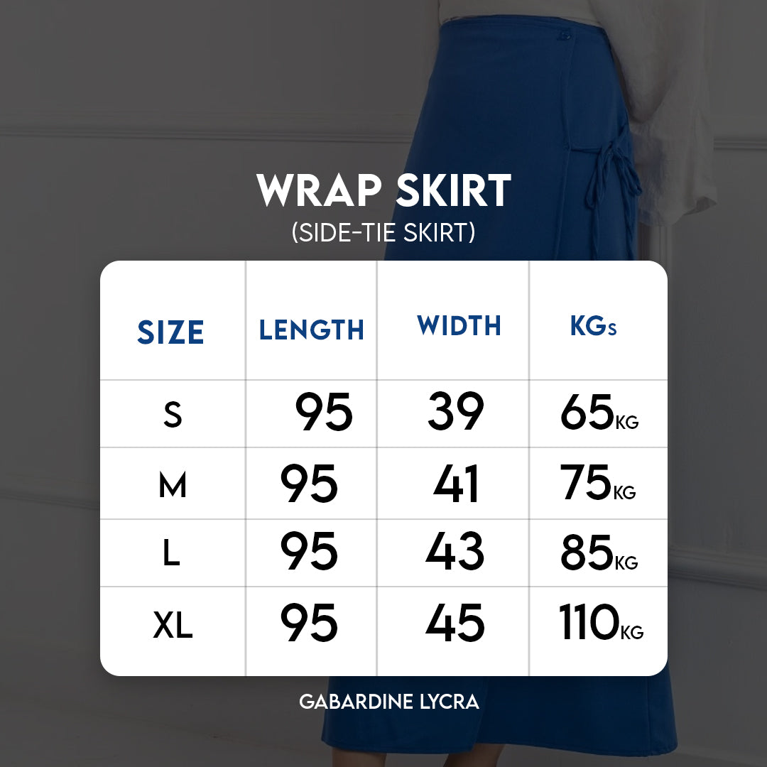 Size chart for Wrap Skirt _Dark Beige