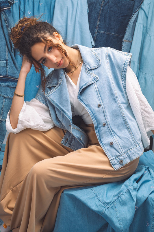 Beige Flow Pants – modest loose-fit 