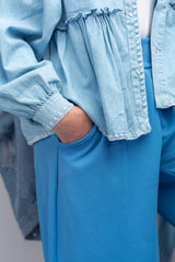 Blue modest loose-fit pants 