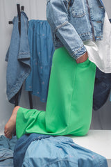 Green modest loose-fit pants 