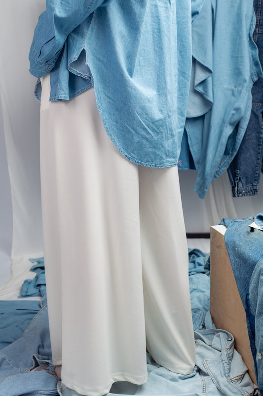White Flow Pants – loose, lightweight modest 