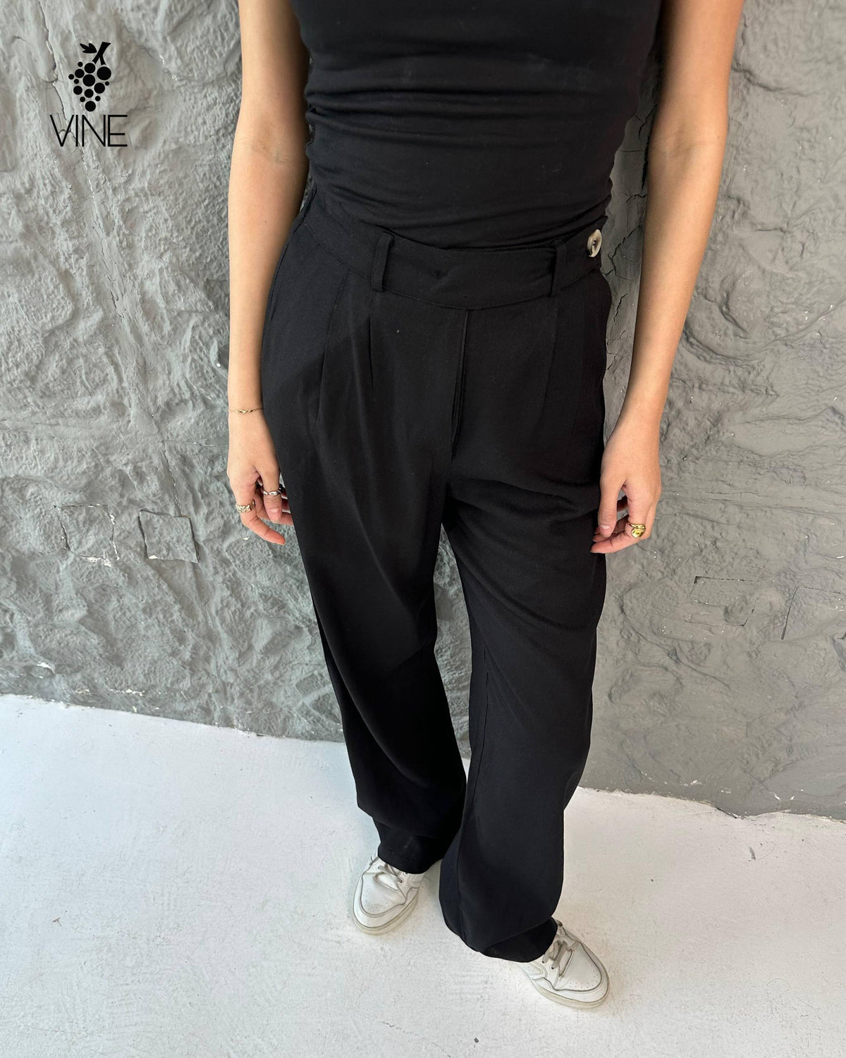 Side Button Linen Pants