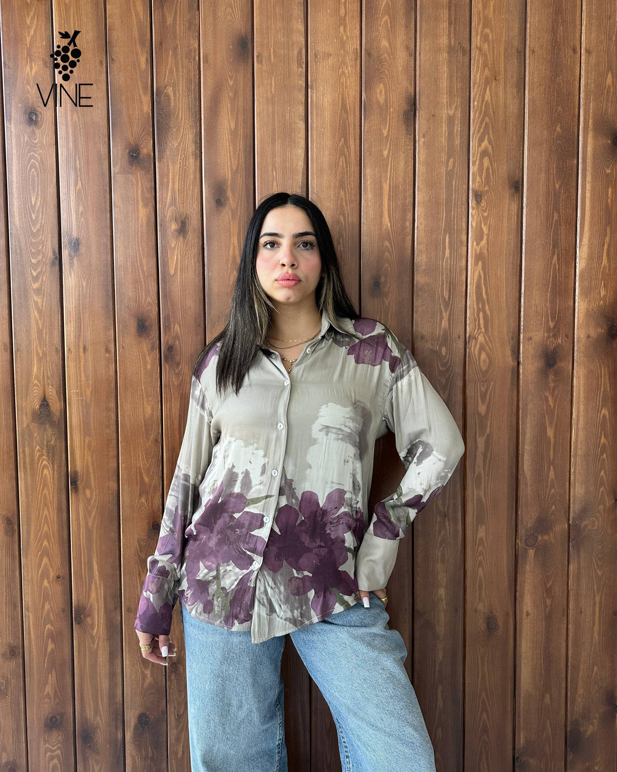 Turkish Satin Floral Shirt