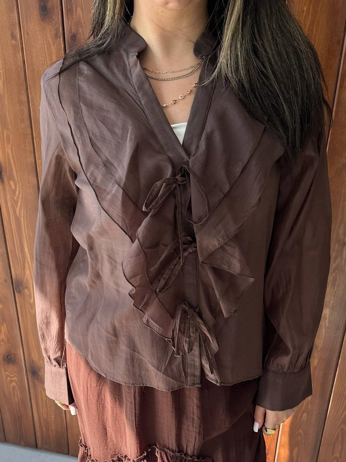 Ruffle Tie Blouse