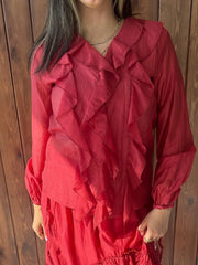 Ruffle Tie Blouse