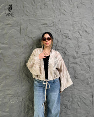 Textured Chiffon Cotton Cardigan