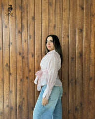 Sparkle Wrap Chiffon Blouse