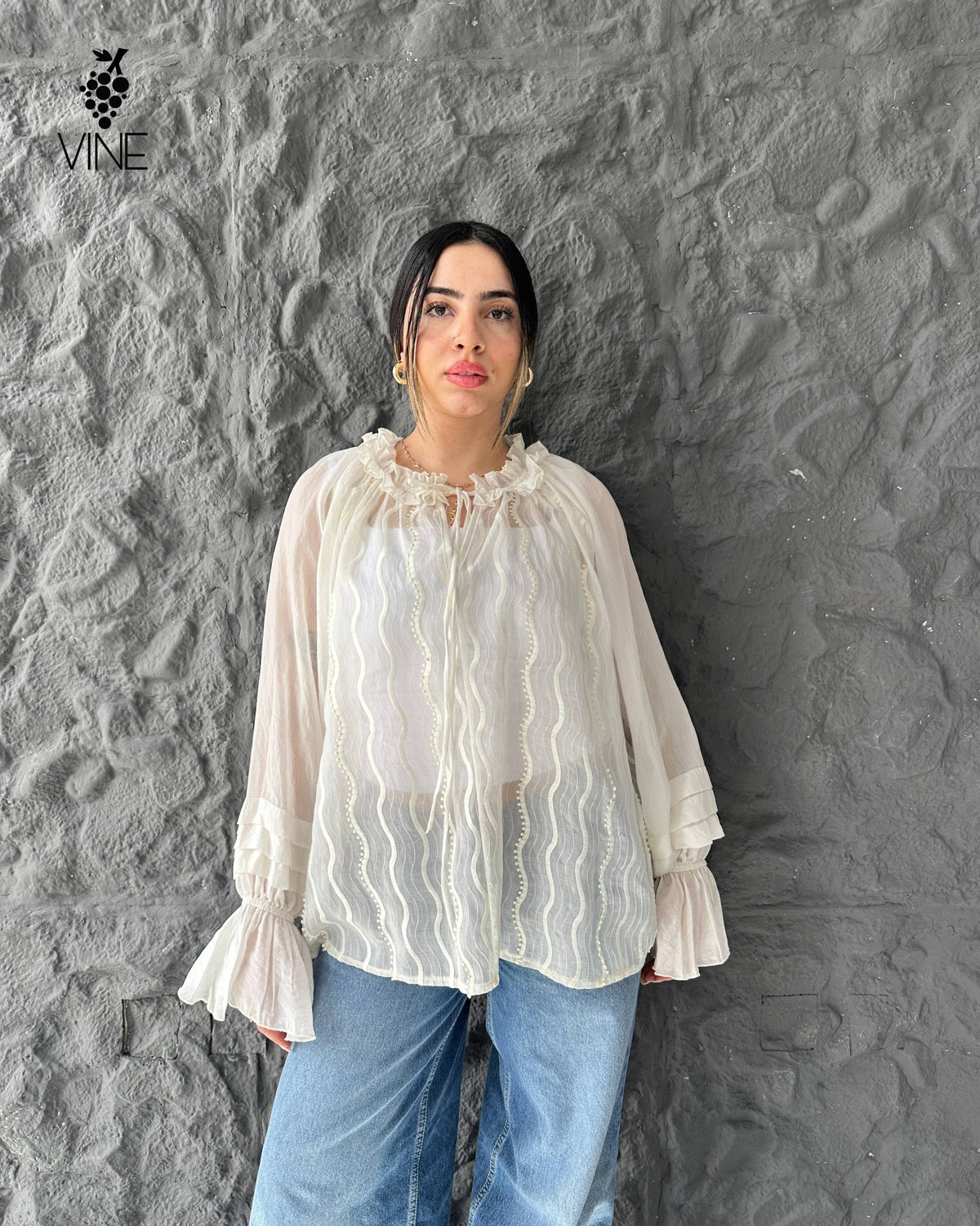 Pearl Wave Chiffon Blouse