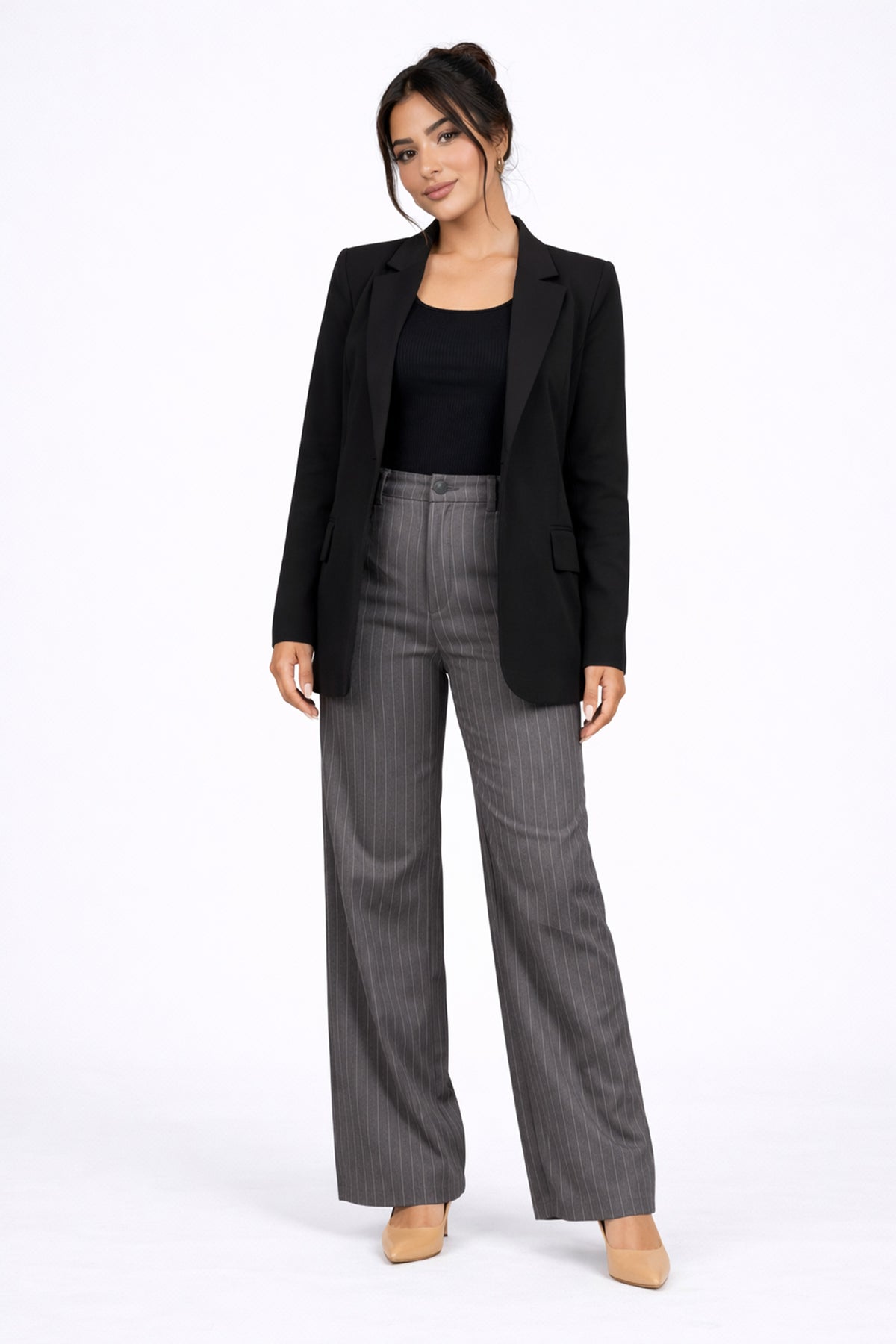 Striped Pants - black