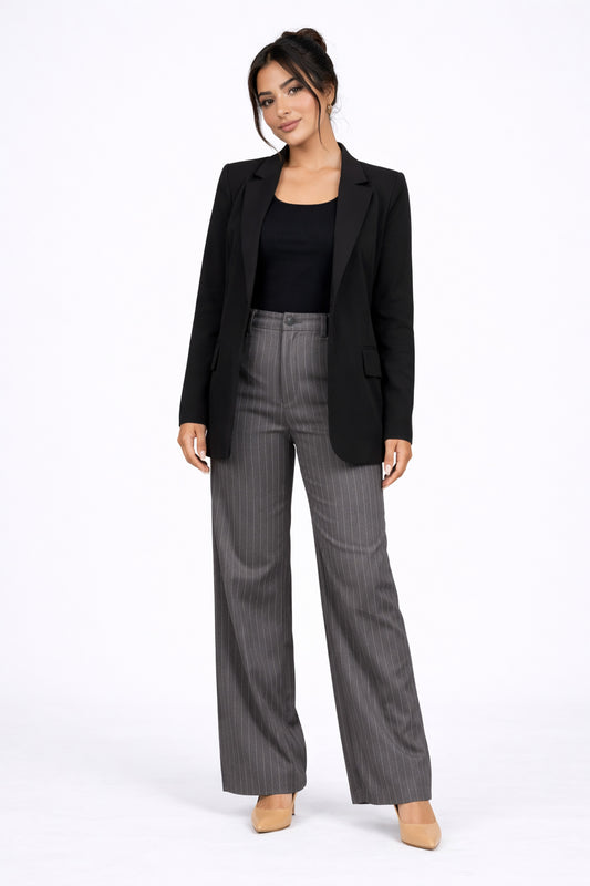 Striped Pants - black