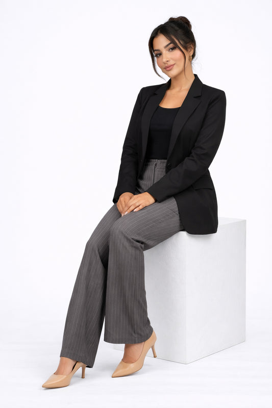 Striped Pants - black