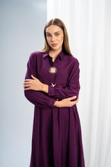 Brooch Linen Dress