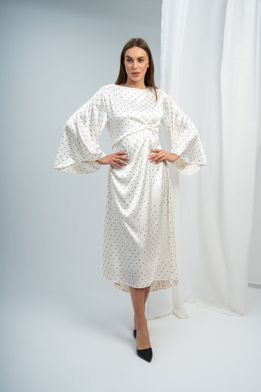 Dotted Satin Dress