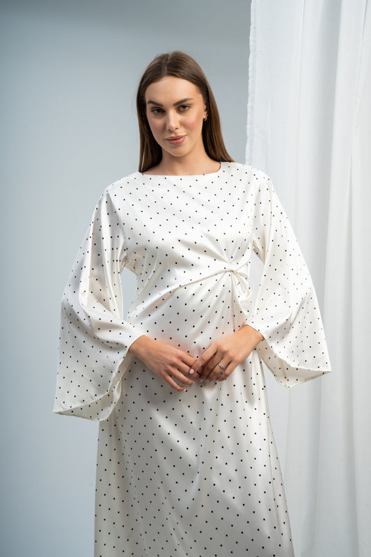 Dotted Satin Dress