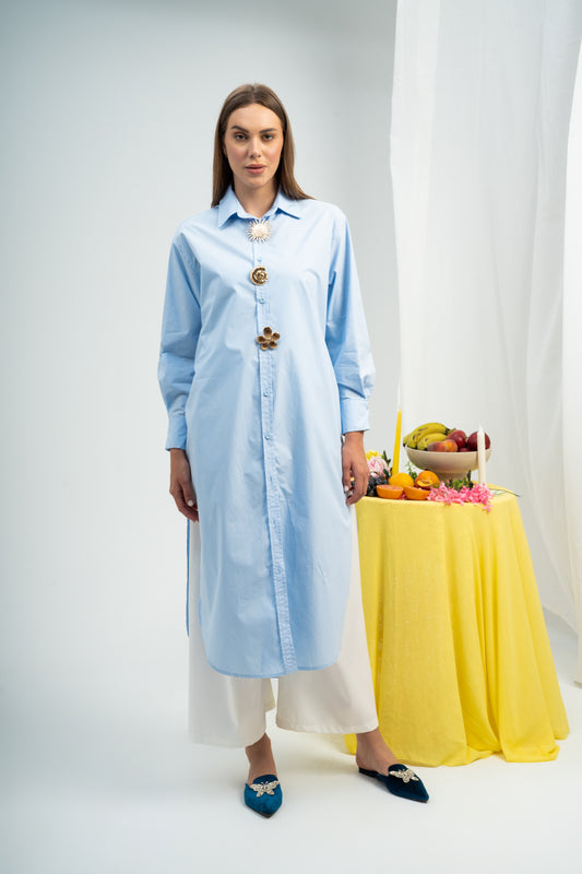 Accessorized Poplin Dress