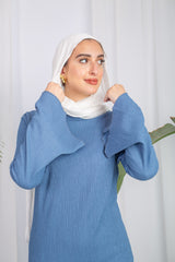 Long-Sleeve Maxi Dress in Blue from Bezravoga 